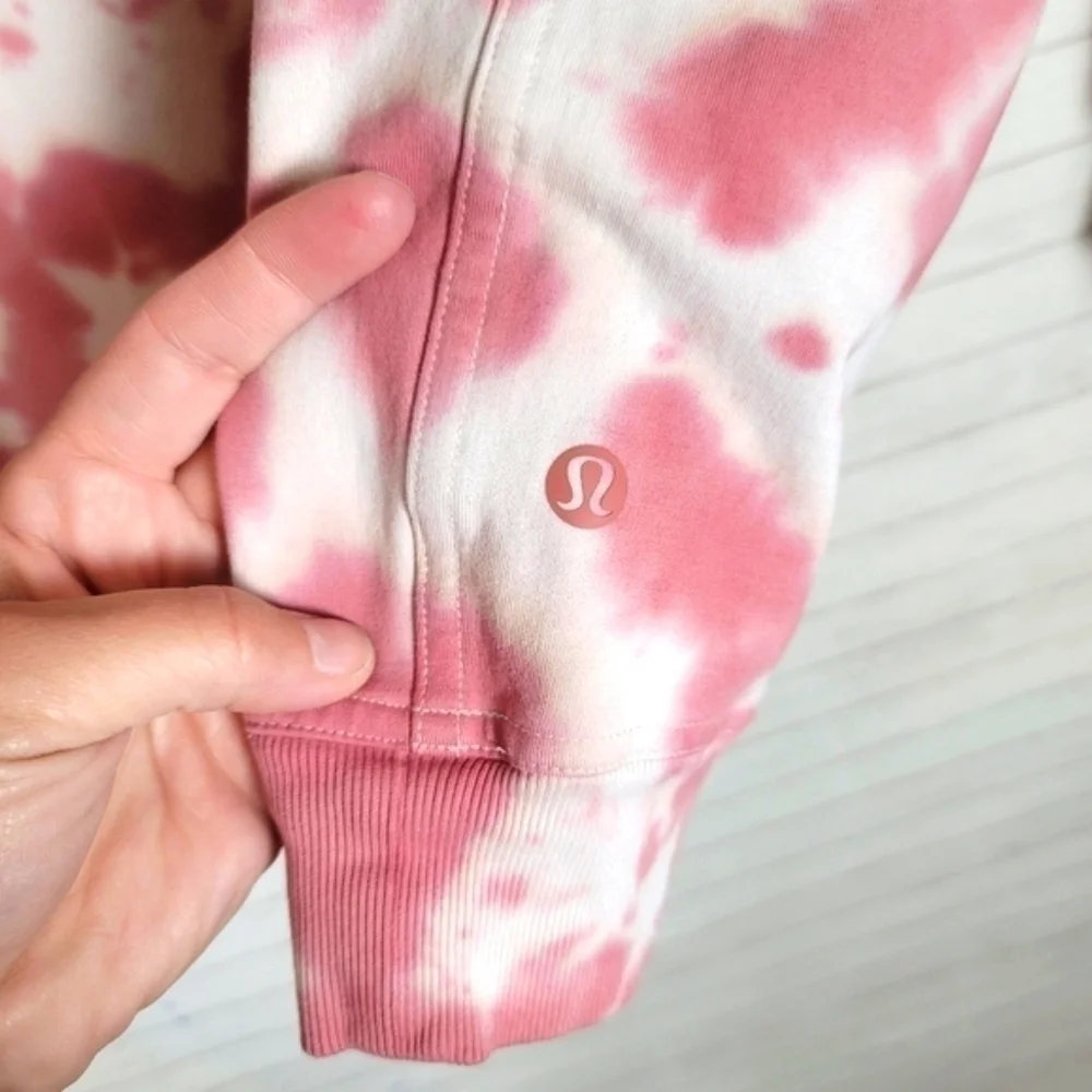 Lululemon All Yours Hoodie Sweatshirt Fleece Marmoleado Tie Dye Pink, sz 8